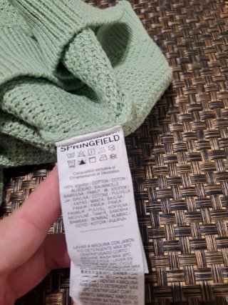 Jersey verde algodón XS con etiqueta