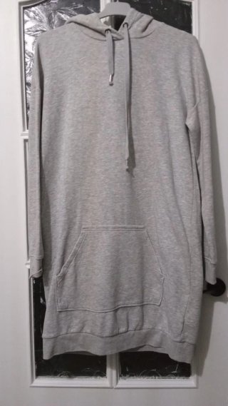 Sudadera larga gris mujer