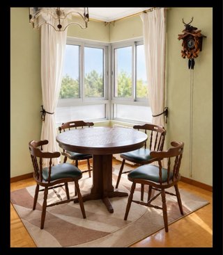 Conjunto de mesa redonda y 4 sillas