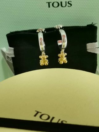 Pendientes Tous Oso Dorado y Plateado