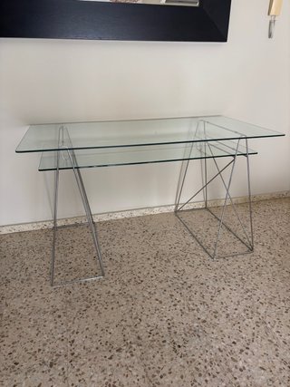 Mesa Escritorio de Cristal y Metal