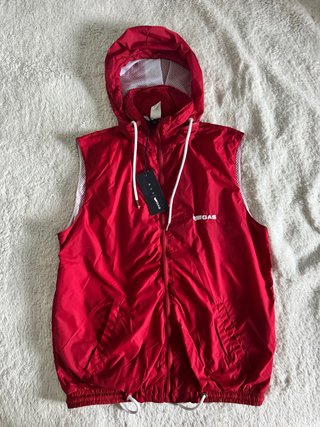 Gilet sportivo GAS uomo rosso con cappuccio