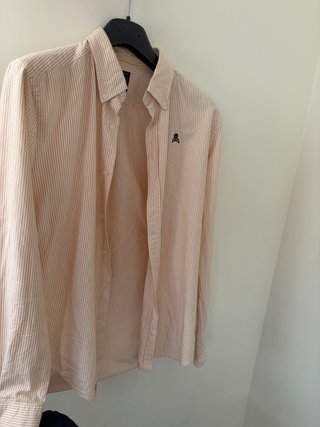 Camisa Scalpers Rayas Naranja y Blanco