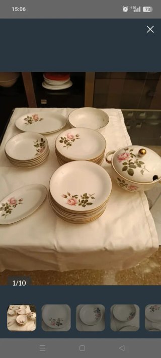 Vajilla San Claudio de Porcelana con Flores
