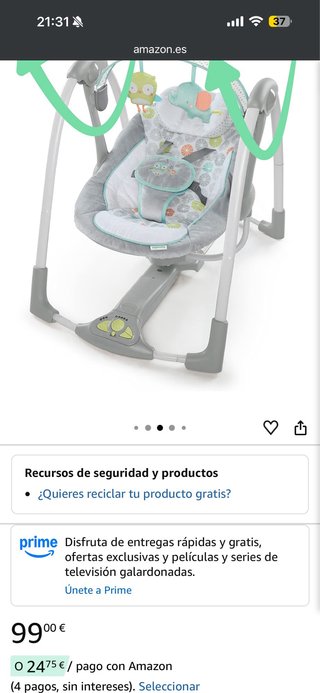 Columpio Hamaca Infantil Ingenuity
