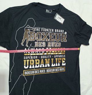 Camiseta Boxeur Des Rues Negra Oro – Talla XL