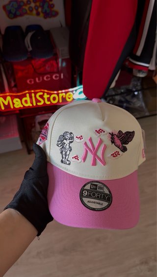 Gorra New Era NY Rosa y Blanca