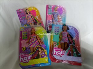 Barbie Totally Hair, set completo di 4 bambole.