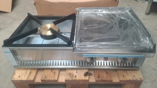 Cocina a gas con plancha