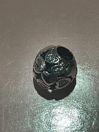 Charm Corazones baño Plata y Circonitas