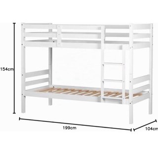 Cama litera de madera blanca