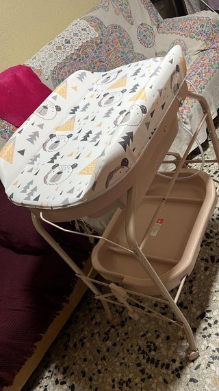 Bañera y cambiador bebé 2 en 1 beige