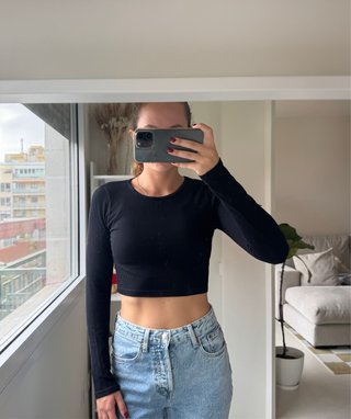Top manga larga negro Pull&Bear