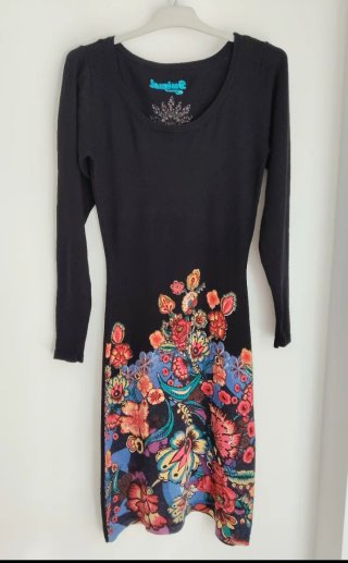 Vestido Manga Larga Desigual