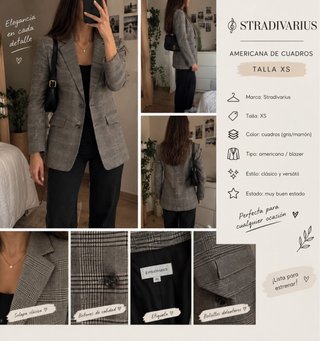 Americana cuadros Stradivarius Talla XS