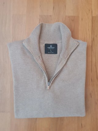 Jersey Springfield Beige Cuello Cremallera Talla L