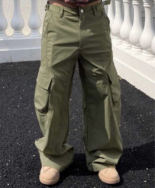 Pantalones verdes Cargo Rectos Holgados talla M