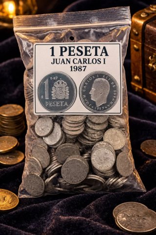 Lote de 490 Monedas 1 Peseta Juan Carlos I 1987