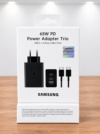 Cargador Samsung 65w Trio Original Cable+Adaptador