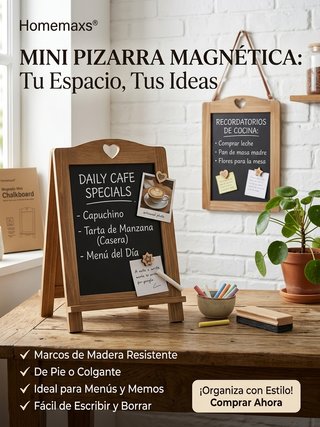 Pizarra Magnética de Madera Estilo Vintage