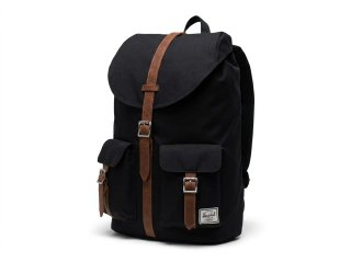Mochila Herschel Negra con Correas de Piel