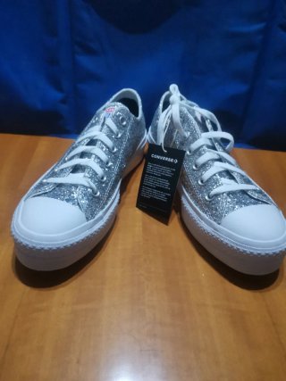 Zapatillas Converse All Star Plateadas