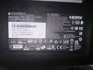 Monitor Gaming HP X27 165Hz FHD