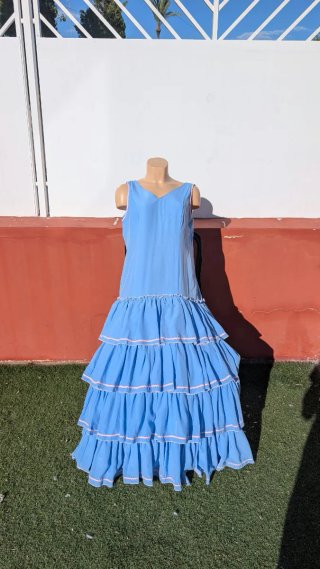 503 Traje Gitana Azul Volantes L