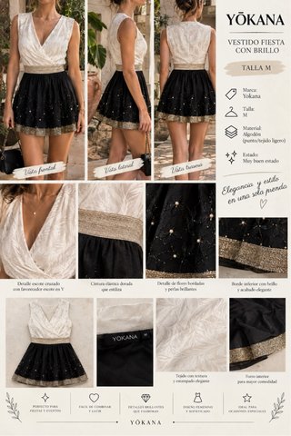 Vestido Yokana Fiesta Brillo Talla M