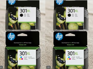 4 Cartuchos HP 301XL Negro y Color