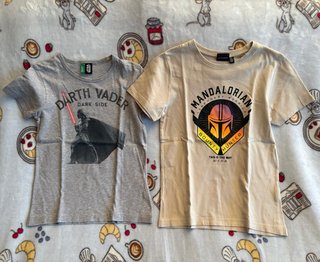 Lote 2 Camisetas Star Wars Darth Vader talla 7/8