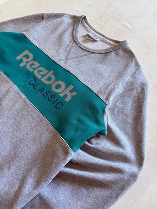 Sudadera Reebok Classic Gris y Verde Talla M
