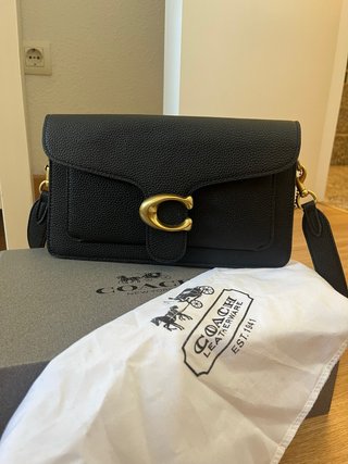 Bolso Coach Piel Sintética Negro Hebilla Dorada