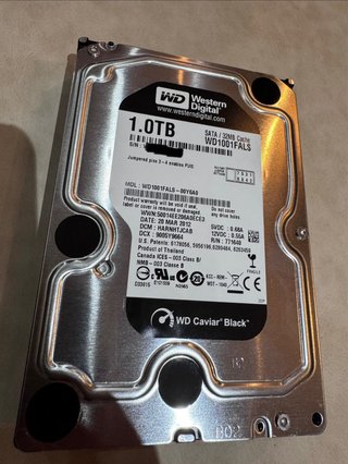 Disco Duro WD Caviar Black 1TB - 0 horas de uso