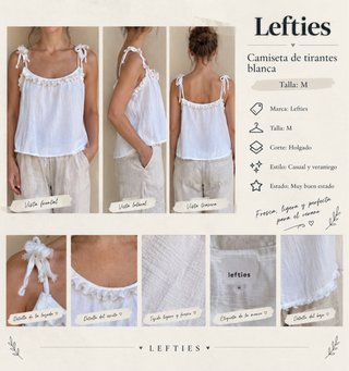 Camiseta tirantes Lefties blanca Talla M