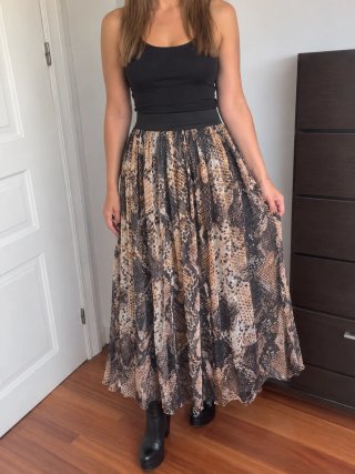 Falda Plisada Zara Estampado Animal