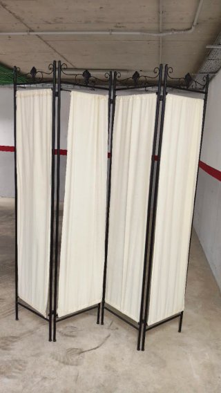 Biombo de 4 Paneles con Estructura Metálica