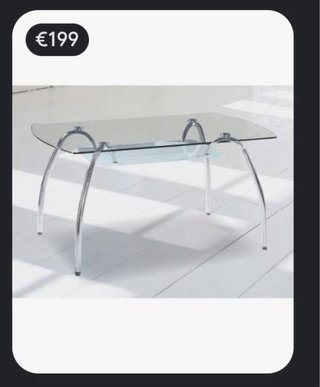 Mesa de Comedor de Cristal y Metal Precio negociab