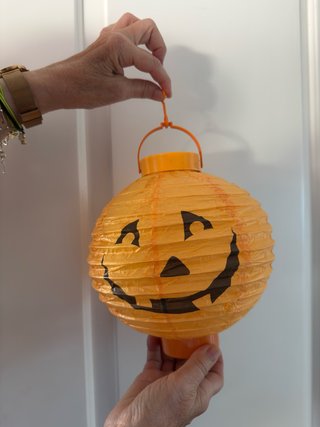 4Faroles de Halloween papel con LUZ