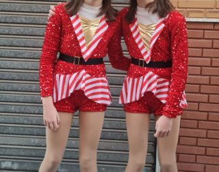 Mono Navidad niña dorado y rojo