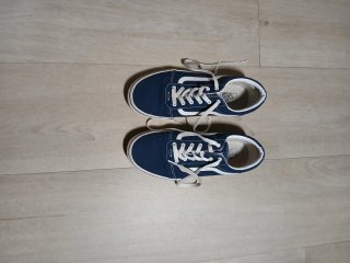 Zapatos Vans Azules y Blancos