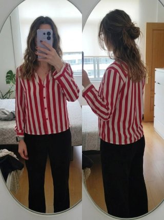 Camisa Rayas Rojas y Blancas