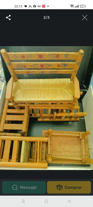 Juego de Mesa y Sillas de Juguete Vintage