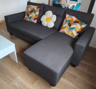 Sofá con Chaiselongue Gris