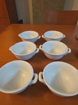 Set 6 Ciotole Ceramica Bianche