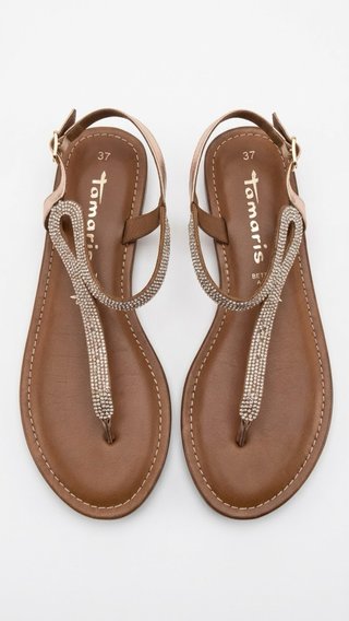 Sandalias Tamaris Marrones con Brillo Talla 37