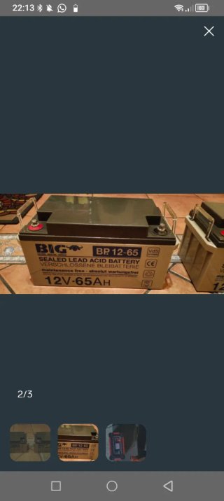 Batería AGM 65 hamperios