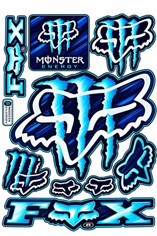 Set de Adhesivos Fox y Monster Energy