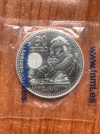 Moneda Plata 30€ España Miguel de Cervantes 2016