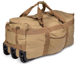 Maleta militar con ruedas beige
